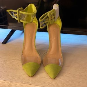 Lime green pumps